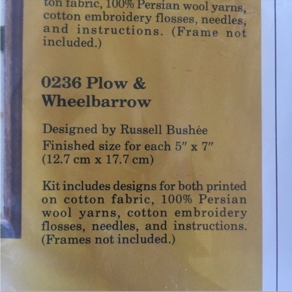 THE CREATIVE CIRCLE Stitchery Kit Plow & Wheelbarrow Wall Hangings - Picture 7 of 7